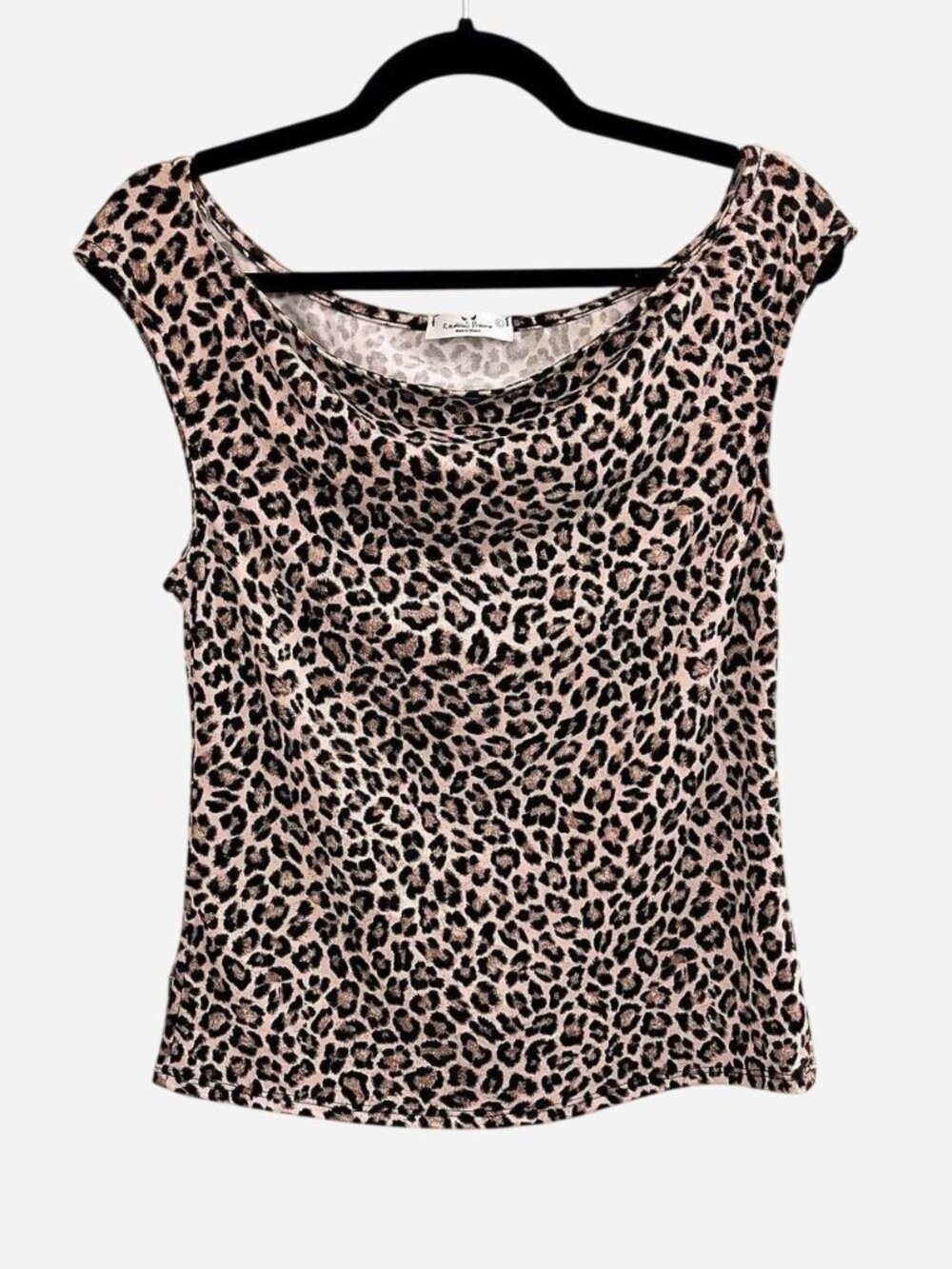 Rebellious Dreamer Leopard Print Tank Top Size Large Beige Brown Black